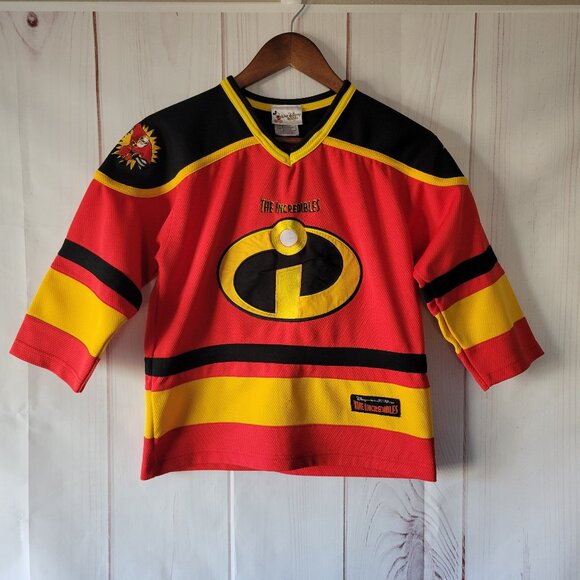 Disney Incredibles Hockey Jersey 5, Kids L, Red/Black/Yellow, Walt Disney World